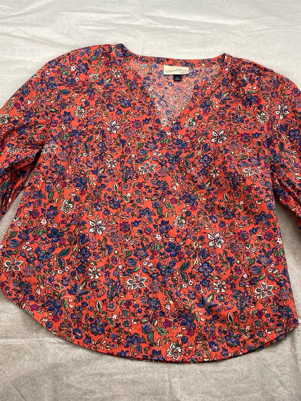 Universal Thread Coral Pink Floral V-Neck Blouse